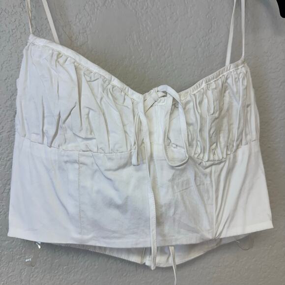 House of CB Lilibeth White Gathered Bustier Top Size Medium - Picture 7 of 7